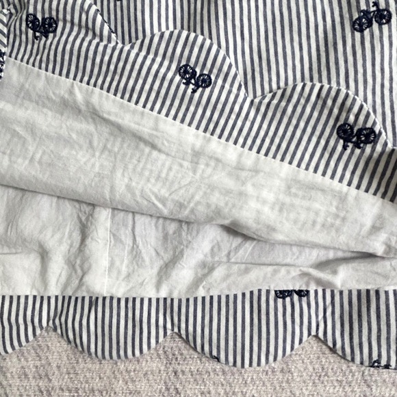 Cynthia Rowley Seersucker Bicycle Print Scalloped Edge Sleeveless Dress 10 - Picture 8 of 12